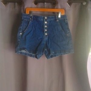 Button Fly Denim Shorts